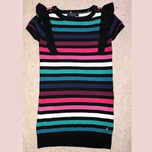 Girls Nautica Rainbow Stripe Sweater Dress, Sz 6